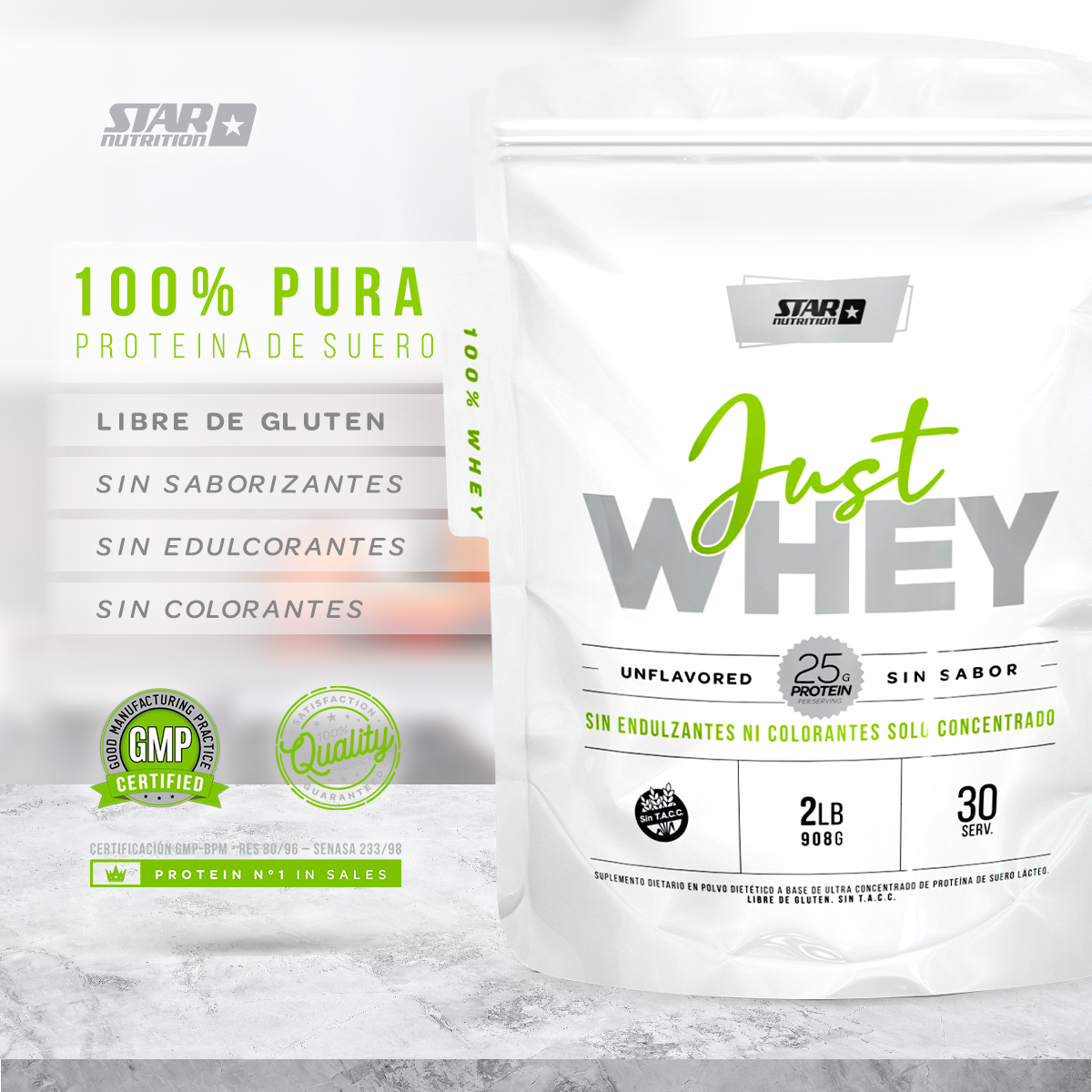 Información nutricional Just Whey Star Nutrition 2lb